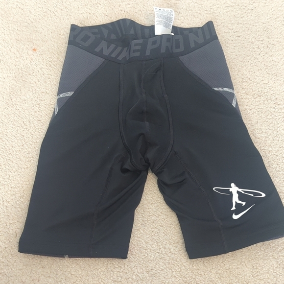 Nike Pro Black and Gray Baseball Sliding Shorts - Picture 1 of 6